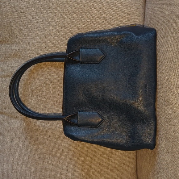 Blue Leather Fossil Satchel Handbag - Picture 2 of 7